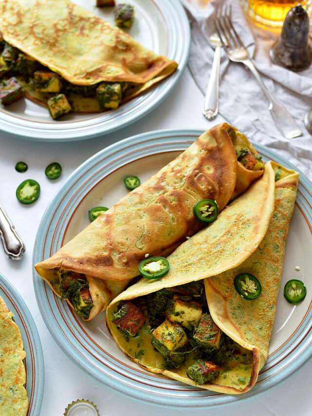 Quick and Healthy Spelt Pancakes Stuffed with Ham, Cheese