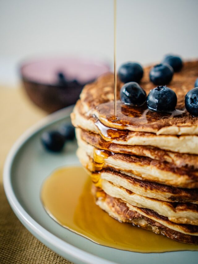 Air Fryer Blueberry Pancakes